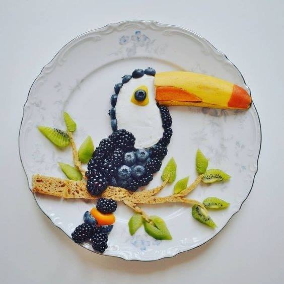 bird fruit art