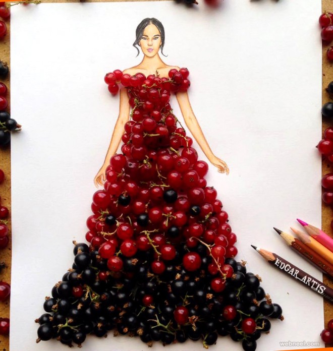 dress with fruits