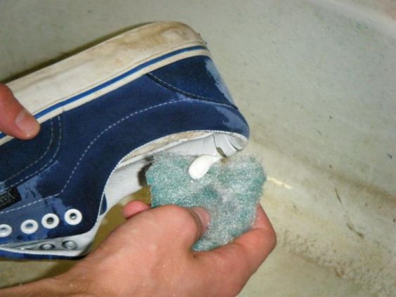 cleaning old sneakers